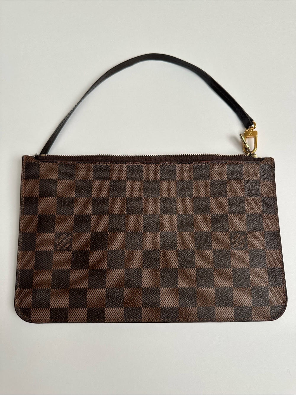 Louis Vuitton Brown Damier Ebene Wristlet Clutch
